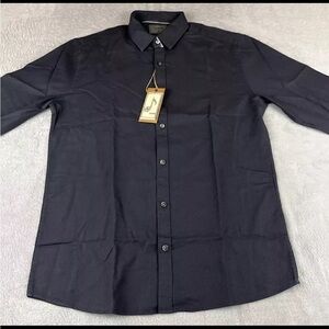 Stitch mens gray long sleeve Egyptian Cotton button up dress shirt size small